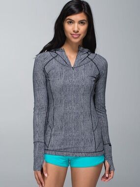 Lululemon Water Bound Hoodie Burlap Texture Black Dune Size 6